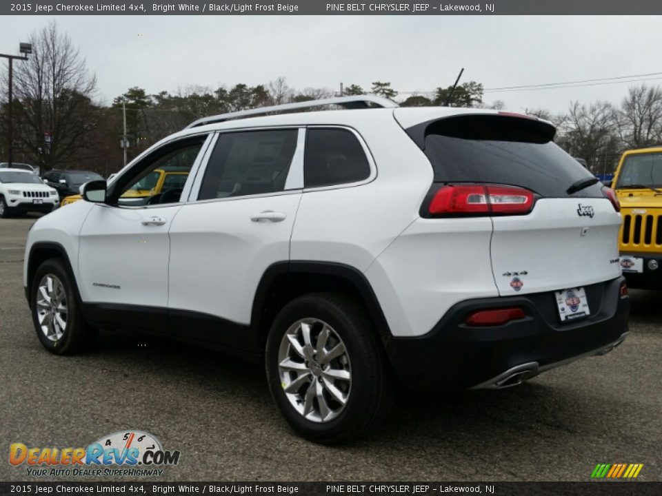 2015 Jeep Cherokee Limited 4x4 Bright White / Black/Light Frost Beige Photo #4