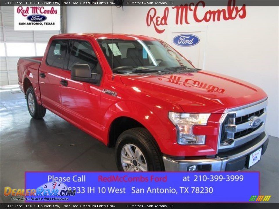 2015 Ford F150 XLT SuperCrew Race Red / Medium Earth Gray Photo #1