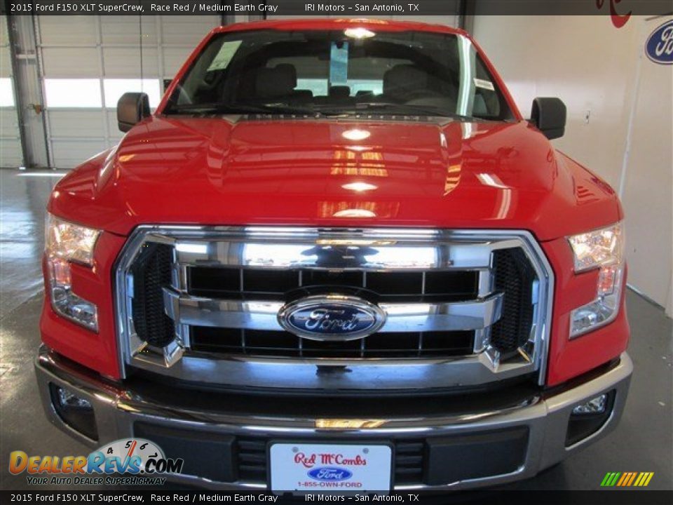 2015 Ford F150 XLT SuperCrew Race Red / Medium Earth Gray Photo #2