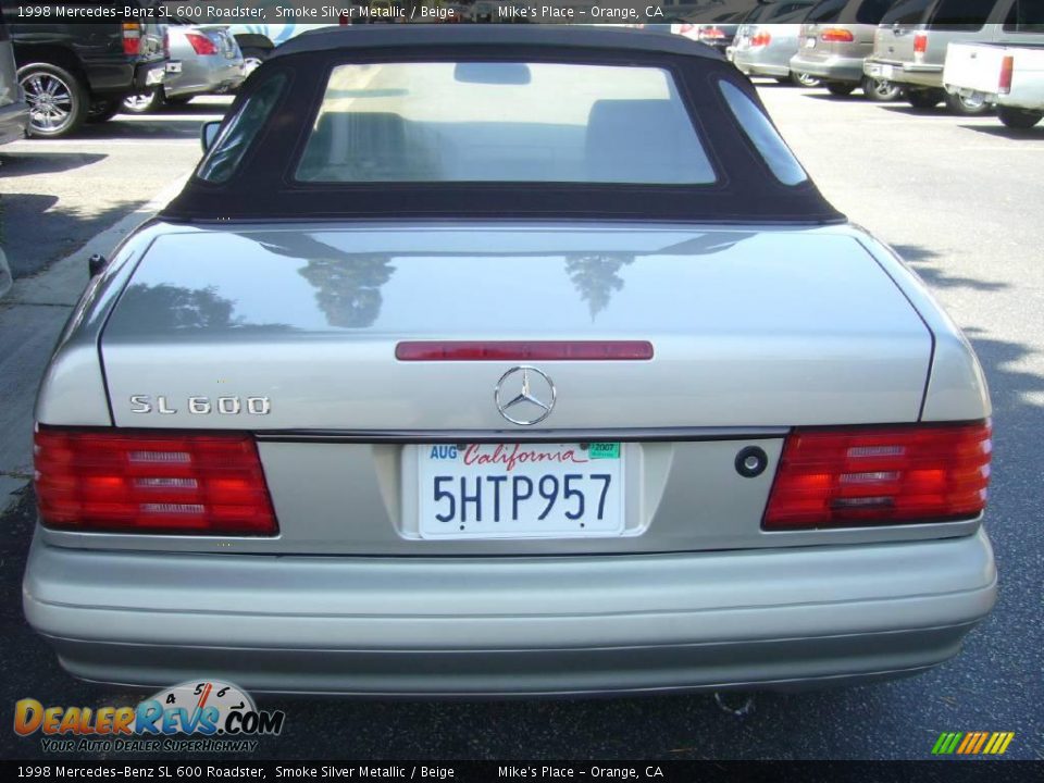 1998 Mercedes-Benz SL 600 Roadster Smoke Silver Metallic / Beige Photo #4