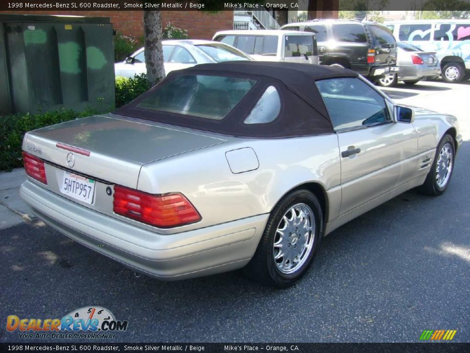 1998 Mercedes-Benz SL 600 Roadster Smoke Silver Metallic / Beige Photo #5