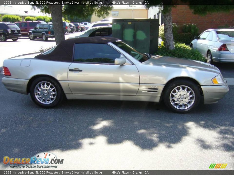 1998 Mercedes-Benz SL 600 Roadster Smoke Silver Metallic / Beige Photo #6