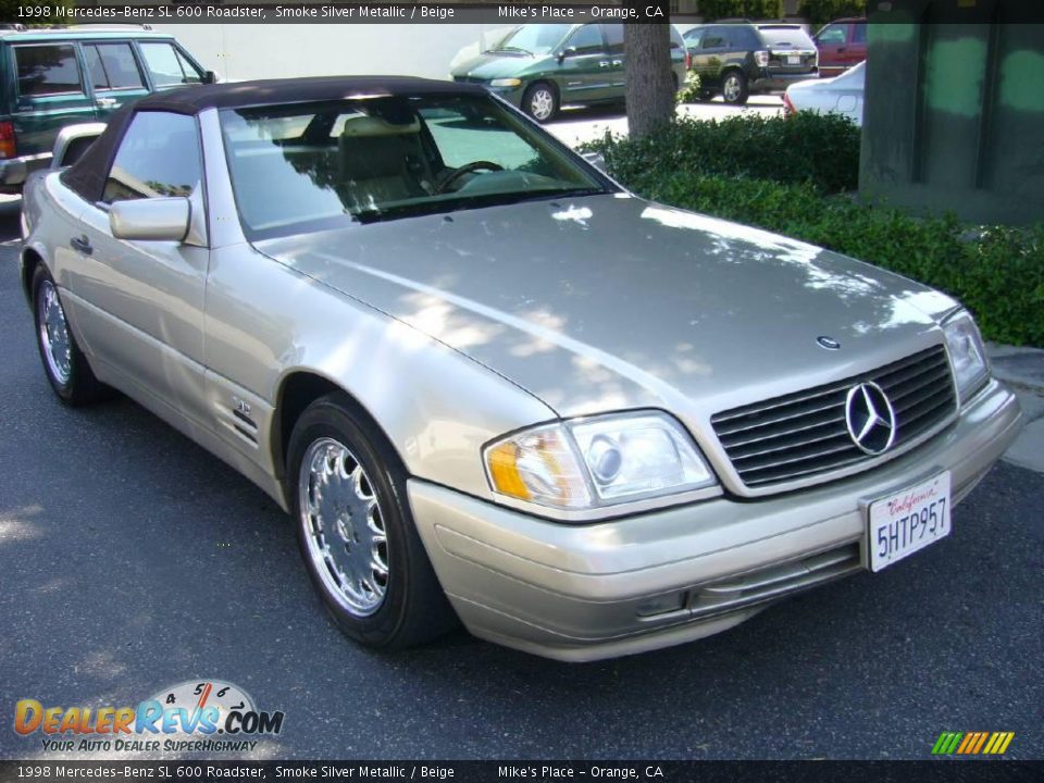 1998 Mercedes-Benz SL 600 Roadster Smoke Silver Metallic / Beige Photo #7