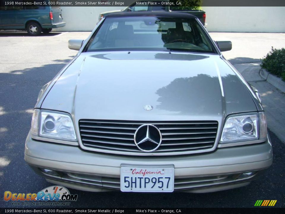 1998 Mercedes-Benz SL 600 Roadster Smoke Silver Metallic / Beige Photo #8