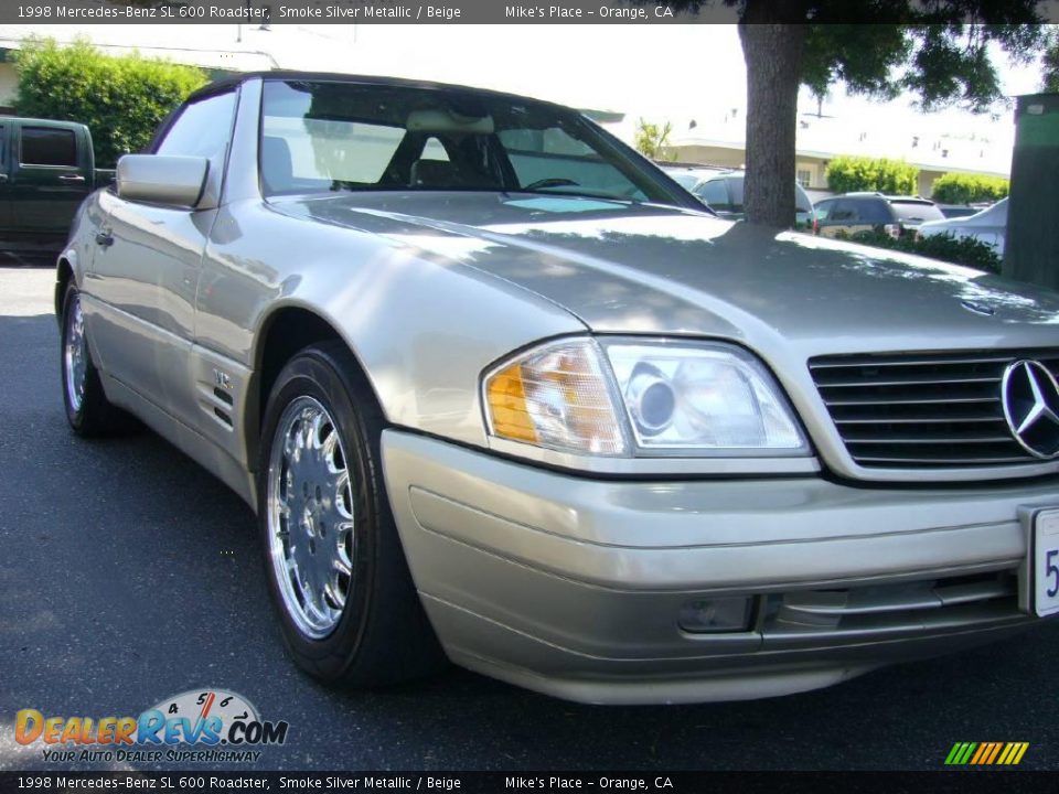 1998 Mercedes-Benz SL 600 Roadster Smoke Silver Metallic / Beige Photo #9