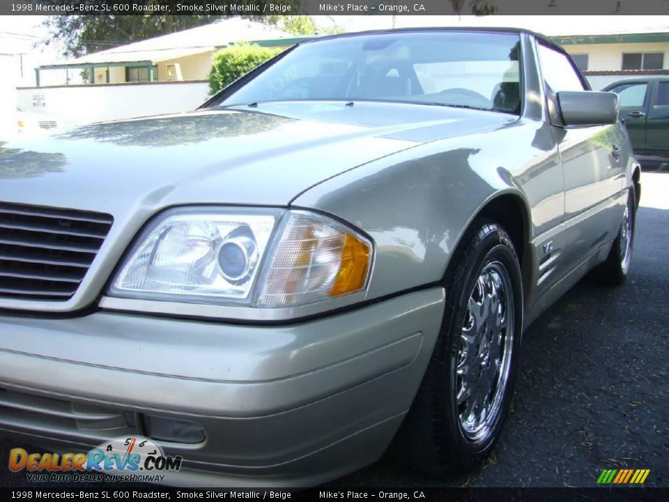 1998 Mercedes-Benz SL 600 Roadster Smoke Silver Metallic / Beige Photo #10