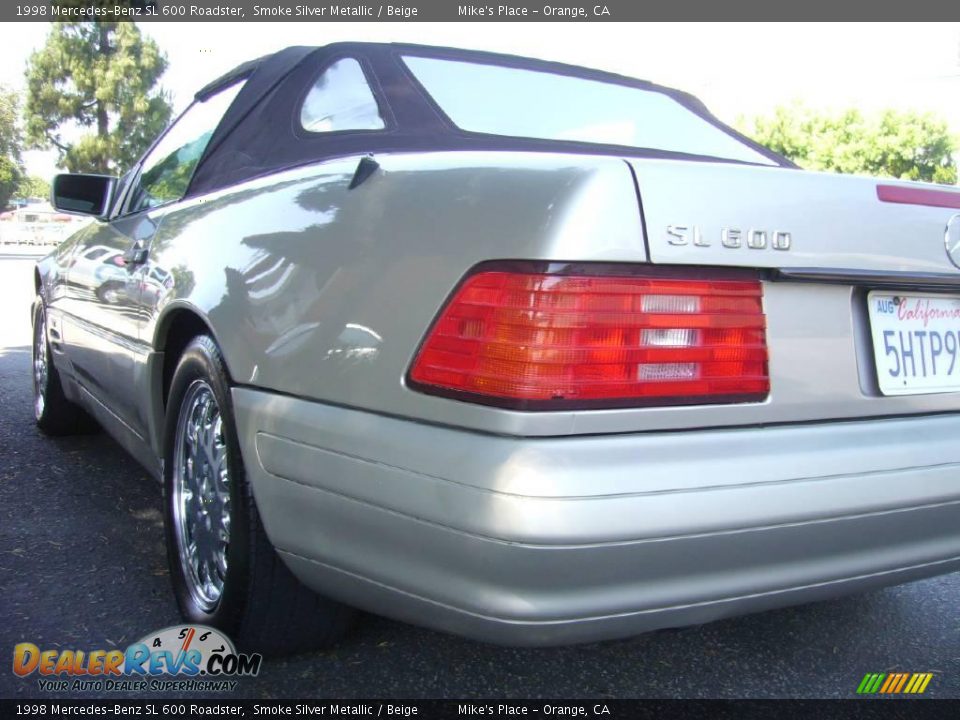 1998 Mercedes-Benz SL 600 Roadster Smoke Silver Metallic / Beige Photo #11