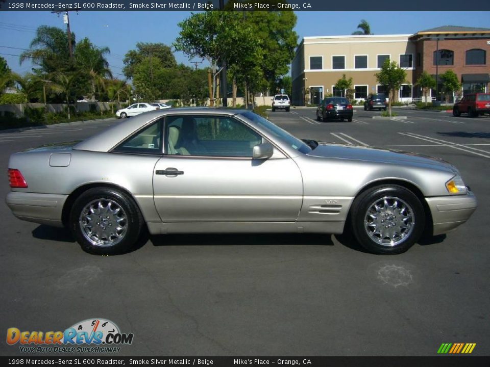 1998 Mercedes-Benz SL 600 Roadster Smoke Silver Metallic / Beige Photo #13