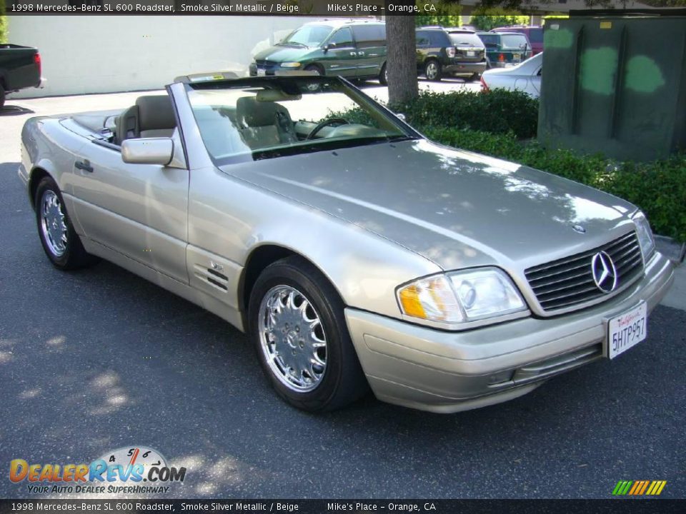 1998 Mercedes-Benz SL 600 Roadster Smoke Silver Metallic / Beige Photo #16