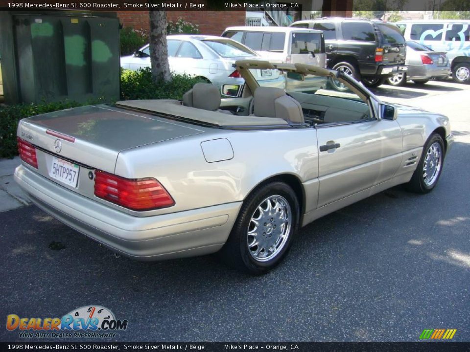 1998 Mercedes-Benz SL 600 Roadster Smoke Silver Metallic / Beige Photo #17