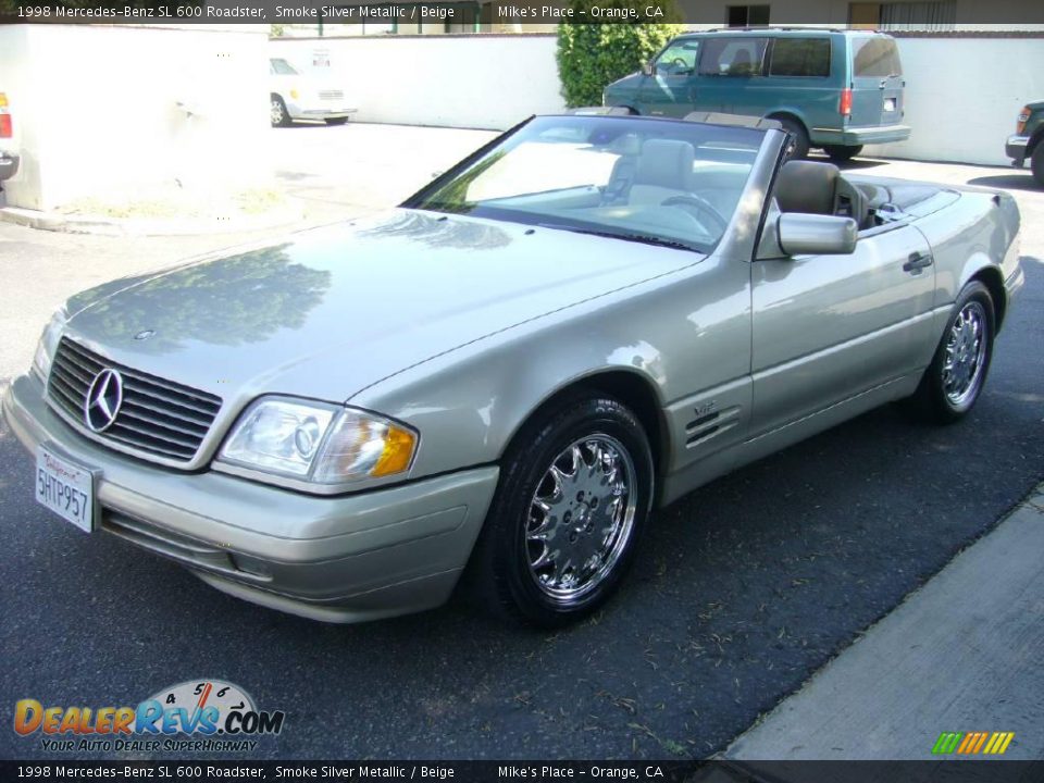1998 Mercedes-Benz SL 600 Roadster Smoke Silver Metallic / Beige Photo #19