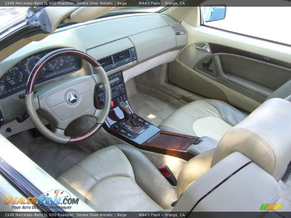 1998 Mercedes-Benz SL 600 Roadster Smoke Silver Metallic / Beige Photo #29