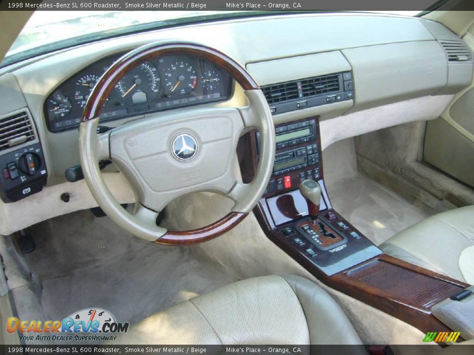 1998 Mercedes-Benz SL 600 Roadster Smoke Silver Metallic / Beige Photo #30