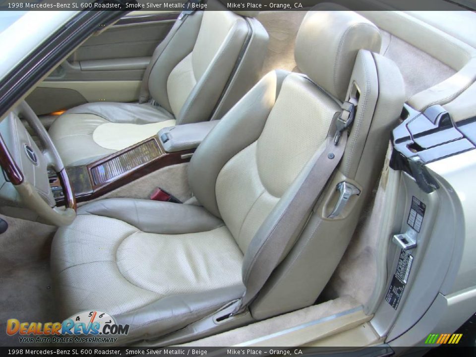 1998 Mercedes-Benz SL 600 Roadster Smoke Silver Metallic / Beige Photo #31