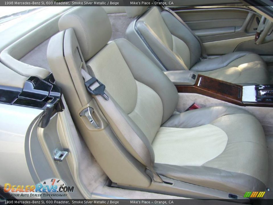 1998 Mercedes-Benz SL 600 Roadster Smoke Silver Metallic / Beige Photo #35