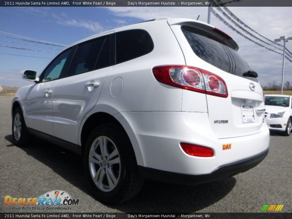 2011 Hyundai Santa Fe Limited AWD Frost White Pearl / Beige Photo #8