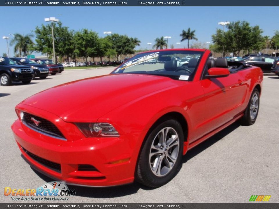 2014 Ford Mustang V6 Premium Convertible Race Red / Charcoal Black Photo #14