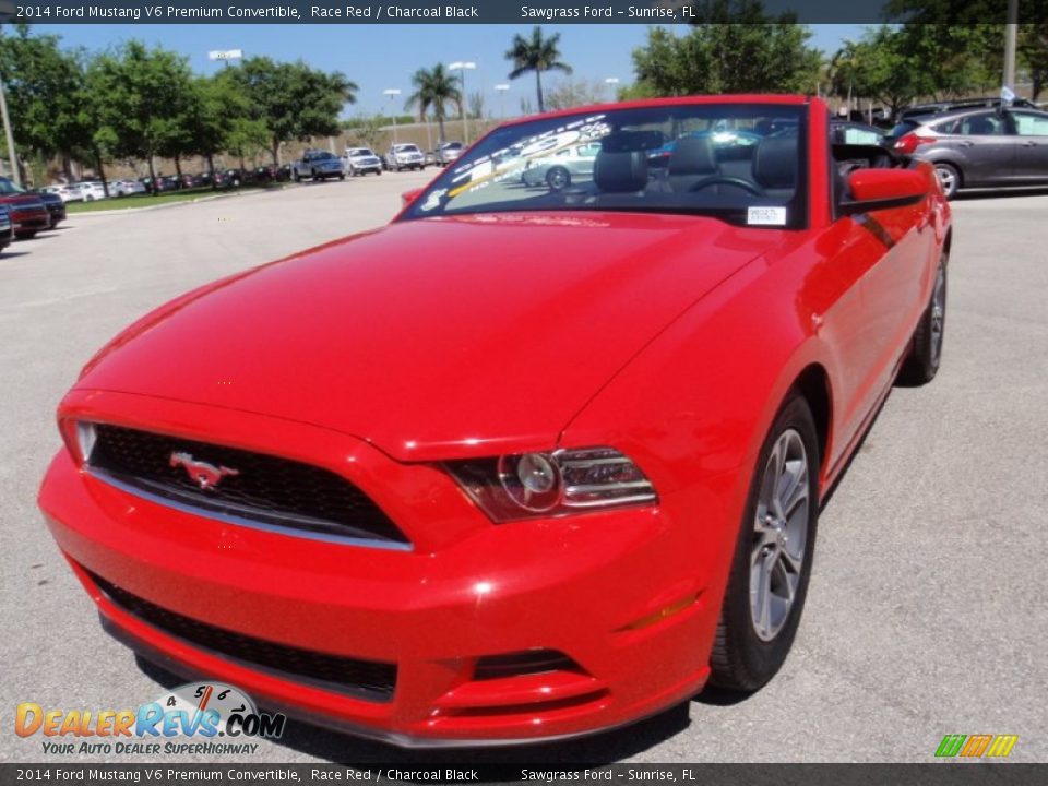 2014 Ford Mustang V6 Premium Convertible Race Red / Charcoal Black Photo #15