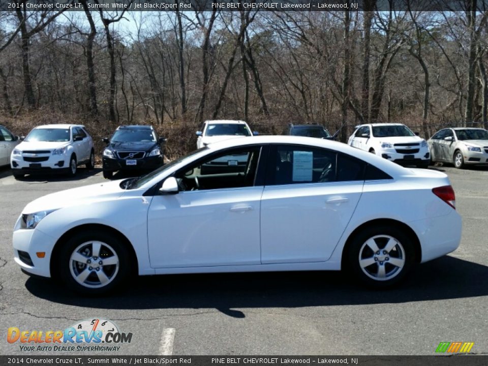 2014 Chevrolet Cruze LT Summit White / Jet Black/Sport Red Photo #10