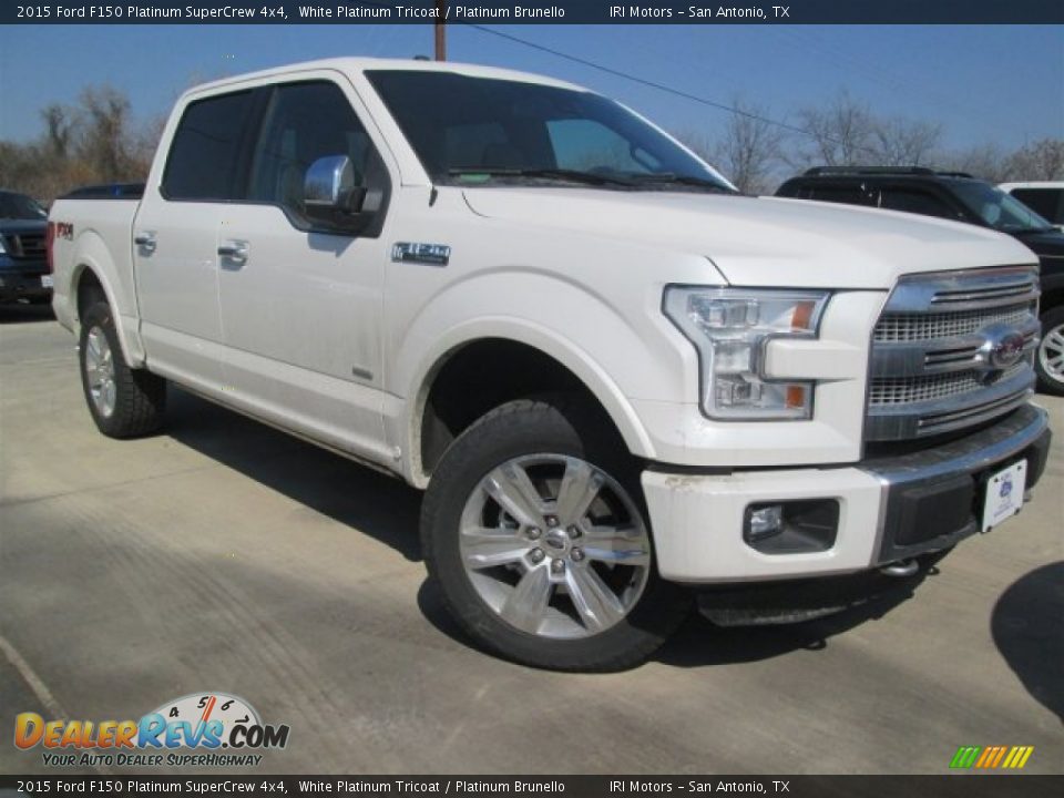 2015 Ford F150 Platinum SuperCrew 4x4 White Platinum Tricoat / Platinum Brunello Photo #1
