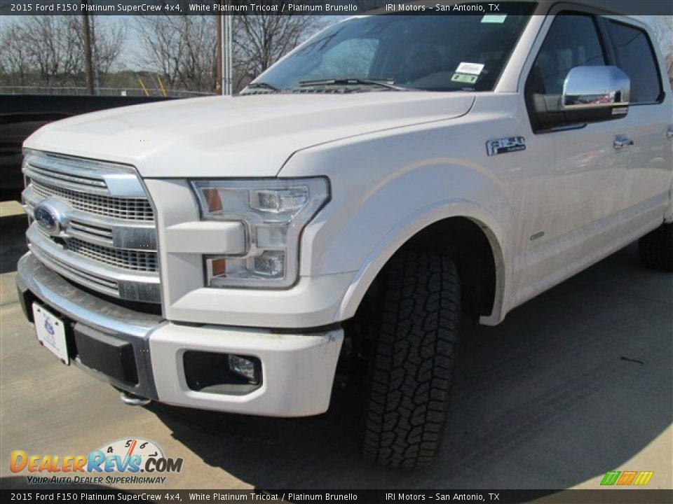 2015 Ford F150 Platinum SuperCrew 4x4 White Platinum Tricoat / Platinum Brunello Photo #8