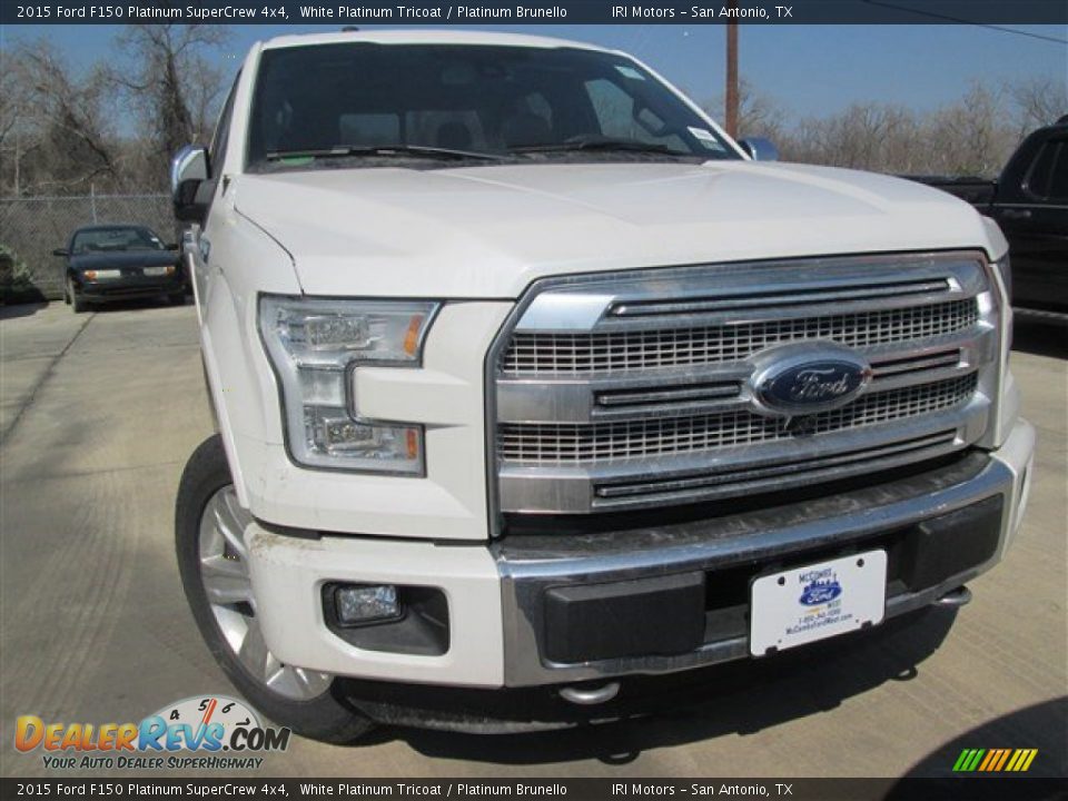 2015 Ford F150 Platinum SuperCrew 4x4 White Platinum Tricoat / Platinum Brunello Photo #10