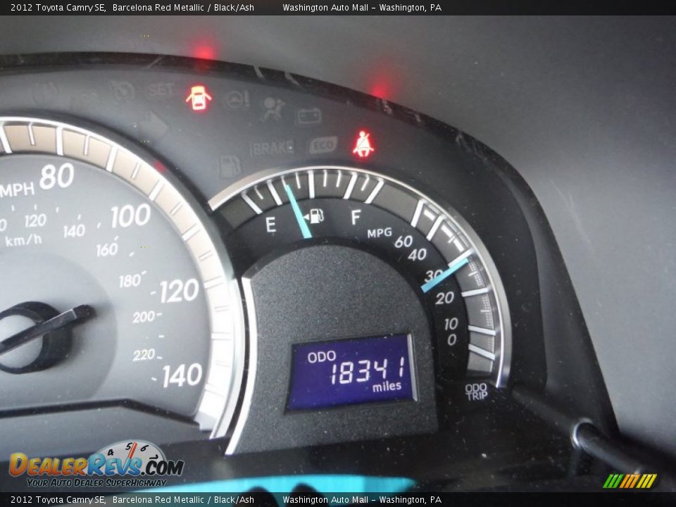 2012 Toyota Camry SE Barcelona Red Metallic / Black/Ash Photo #25