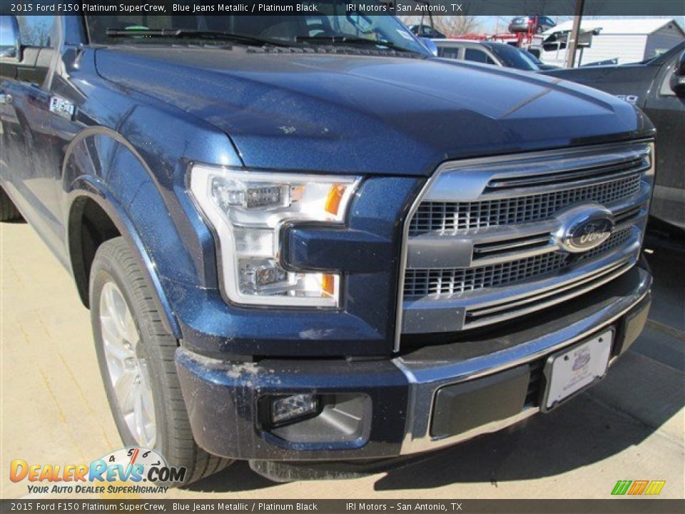 2015 Ford F150 Platinum SuperCrew Blue Jeans Metallic / Platinum Black Photo #2