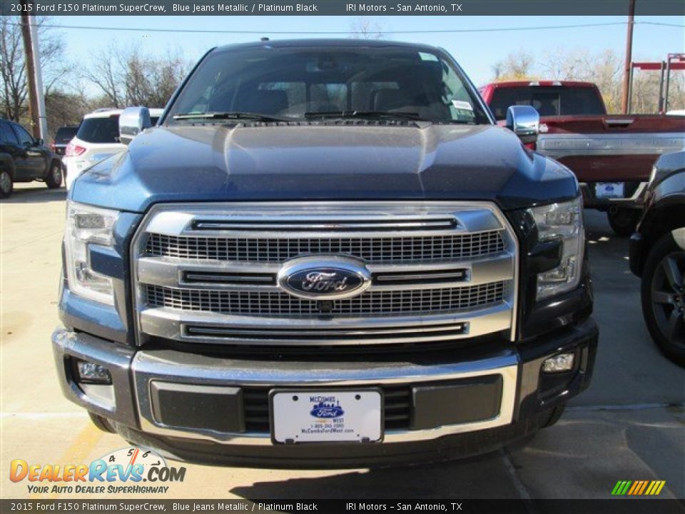 2015 Ford F150 Platinum SuperCrew Blue Jeans Metallic / Platinum Black Photo #4