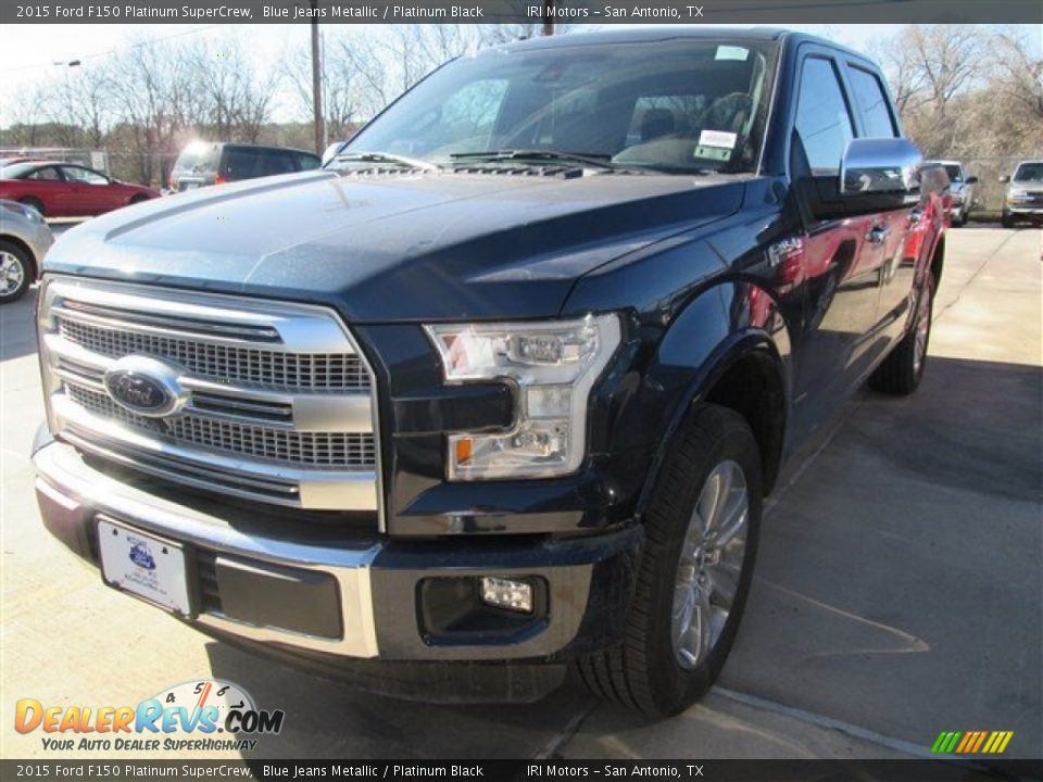 2015 Ford F150 Platinum SuperCrew Blue Jeans Metallic / Platinum Black Photo #5