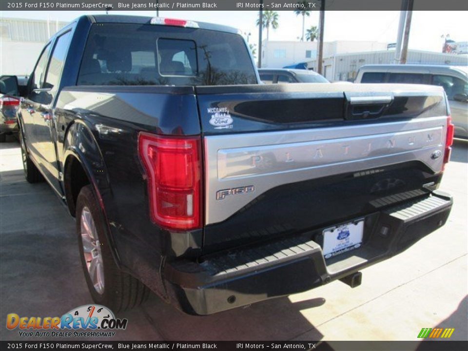 2015 Ford F150 Platinum SuperCrew Blue Jeans Metallic / Platinum Black Photo #8