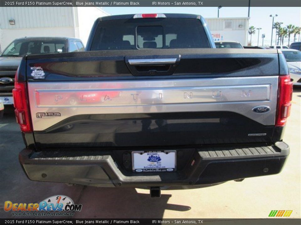 2015 Ford F150 Platinum SuperCrew Blue Jeans Metallic / Platinum Black Photo #10