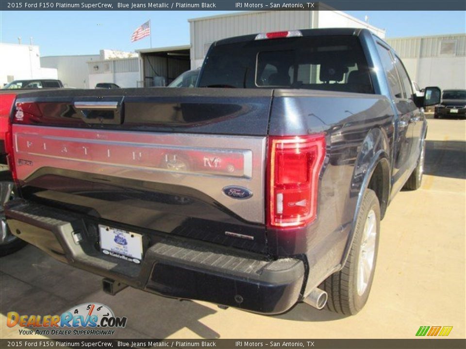 2015 Ford F150 Platinum SuperCrew Blue Jeans Metallic / Platinum Black Photo #11