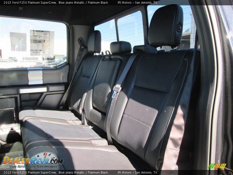 2015 Ford F150 Platinum SuperCrew Blue Jeans Metallic / Platinum Black Photo #13