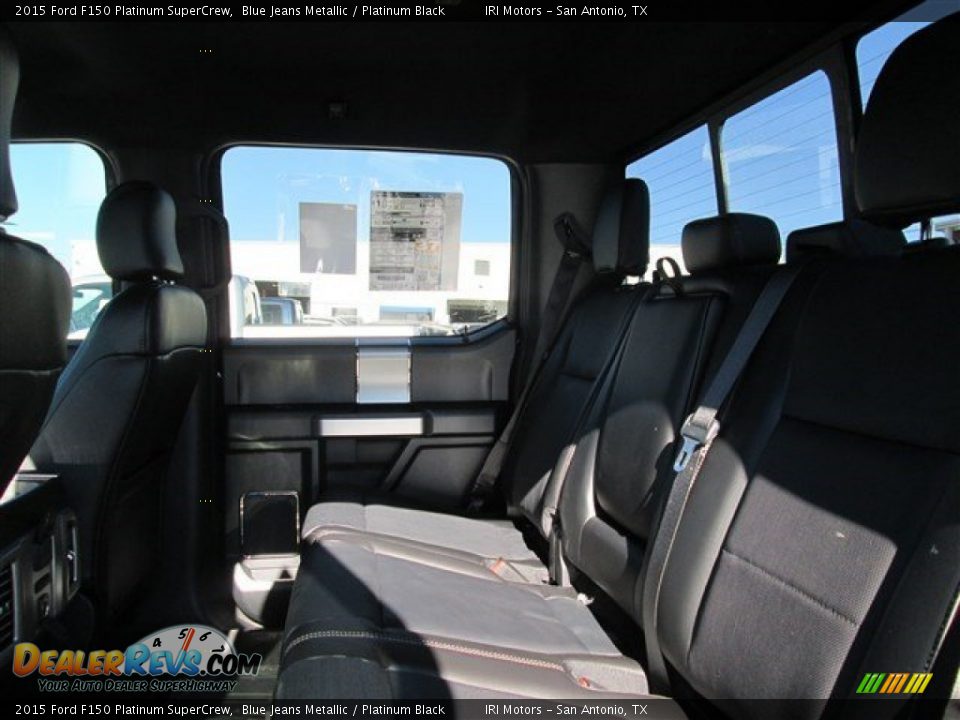 2015 Ford F150 Platinum SuperCrew Blue Jeans Metallic / Platinum Black Photo #14
