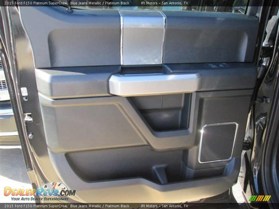 2015 Ford F150 Platinum SuperCrew Blue Jeans Metallic / Platinum Black Photo #17
