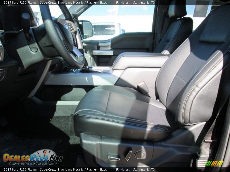 2015 Ford F150 Platinum SuperCrew Blue Jeans Metallic / Platinum Black Photo #19