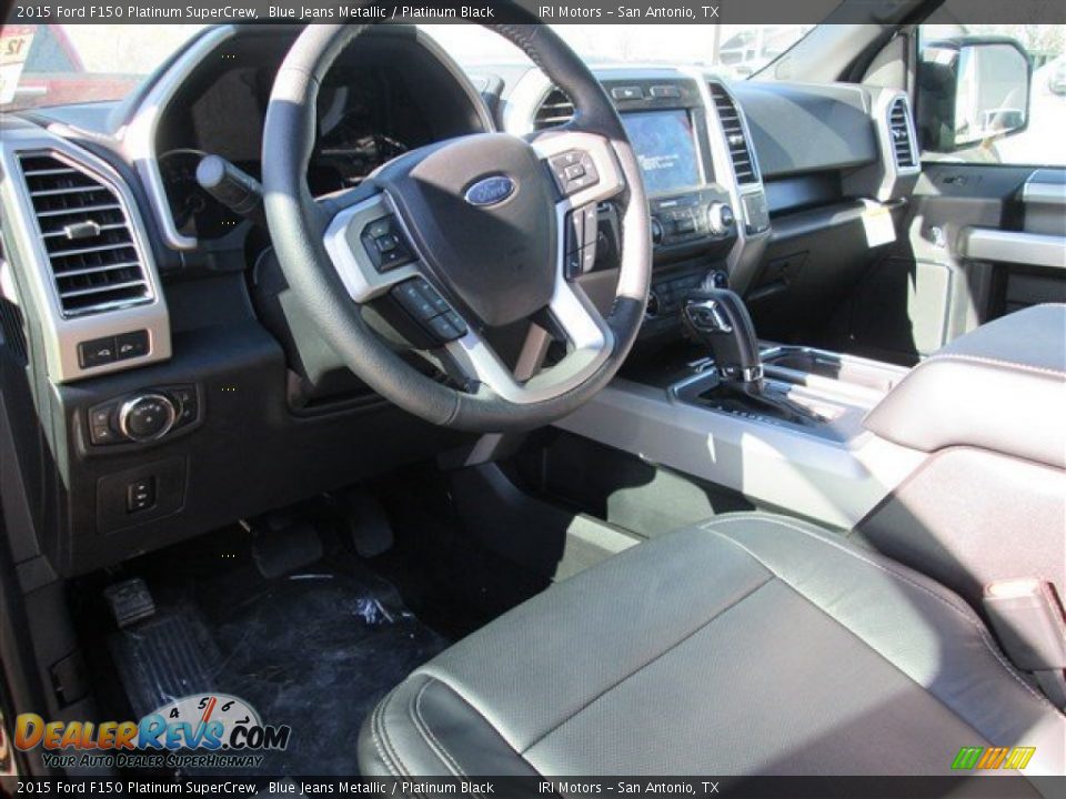 2015 Ford F150 Platinum SuperCrew Blue Jeans Metallic / Platinum Black Photo #20