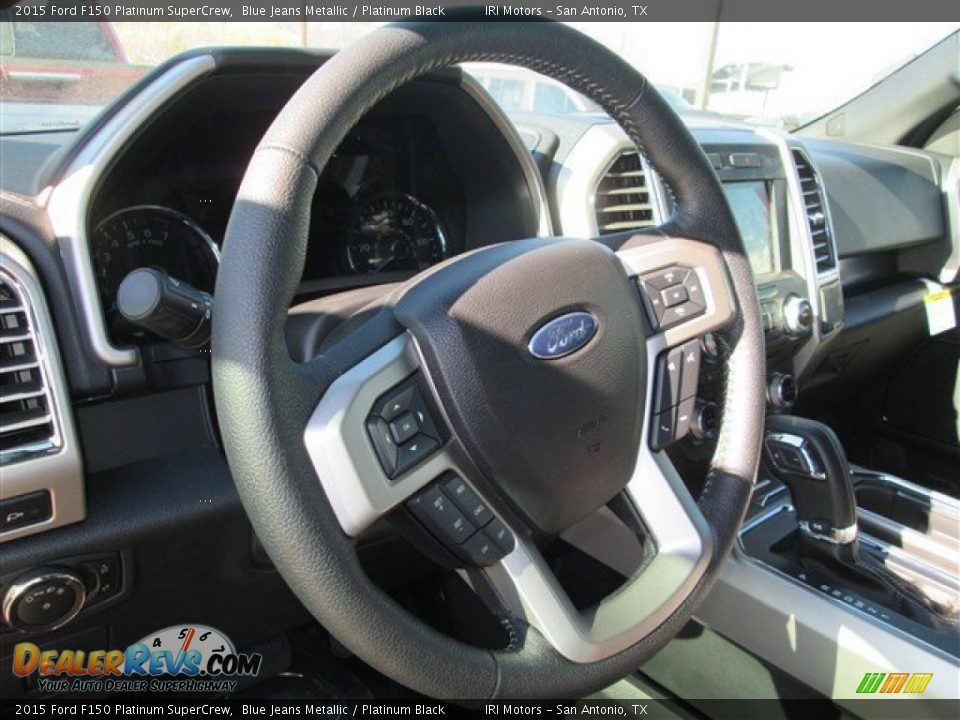 2015 Ford F150 Platinum SuperCrew Blue Jeans Metallic / Platinum Black Photo #21