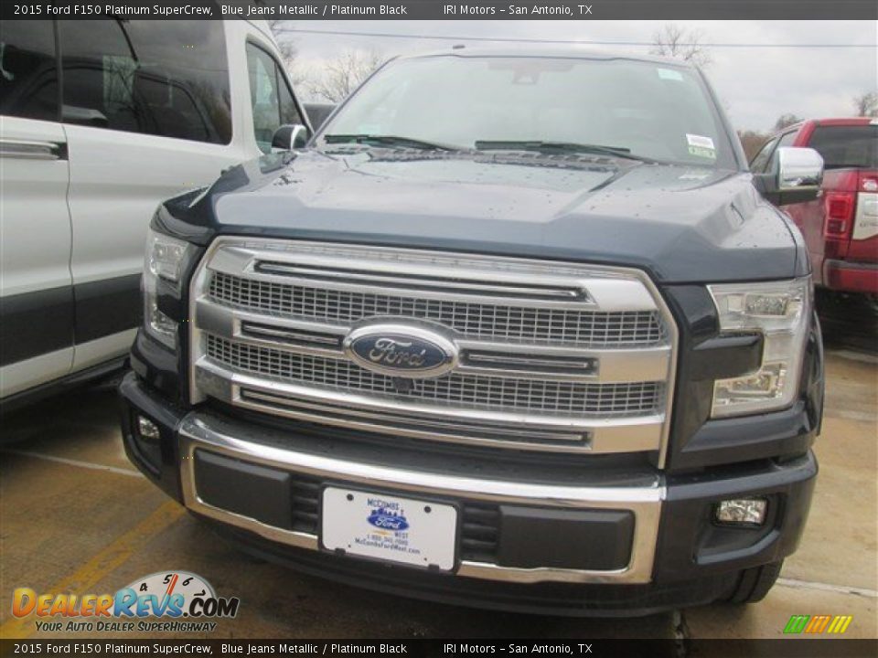 2015 Ford F150 Platinum SuperCrew Blue Jeans Metallic / Platinum Black Photo #24