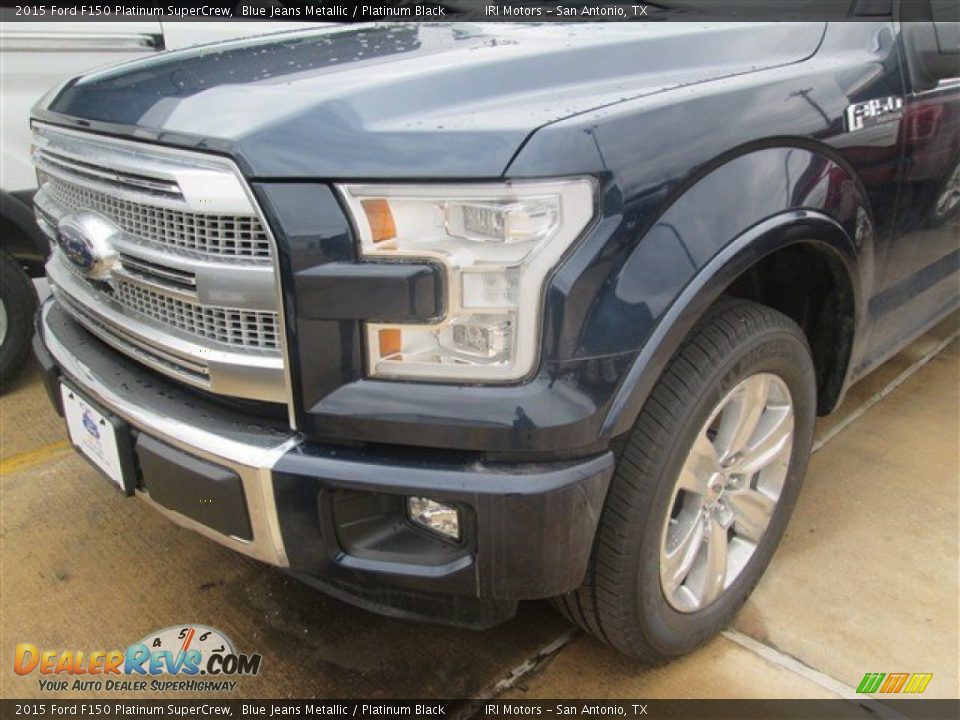 2015 Ford F150 Platinum SuperCrew Blue Jeans Metallic / Platinum Black Photo #25