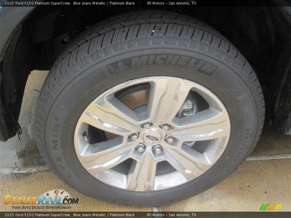 2015 Ford F150 Platinum SuperCrew Blue Jeans Metallic / Platinum Black Photo #26