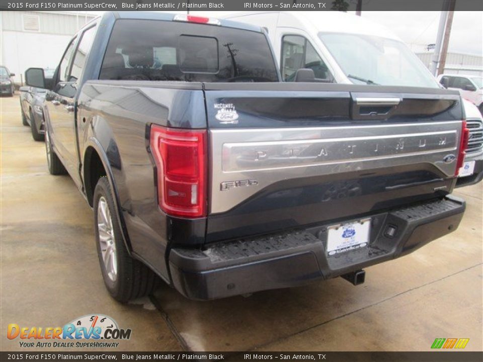 2015 Ford F150 Platinum SuperCrew Blue Jeans Metallic / Platinum Black Photo #28