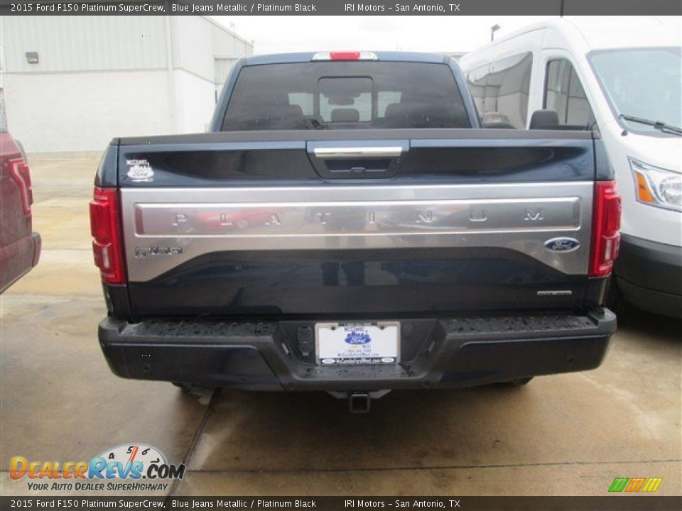 2015 Ford F150 Platinum SuperCrew Blue Jeans Metallic / Platinum Black Photo #29