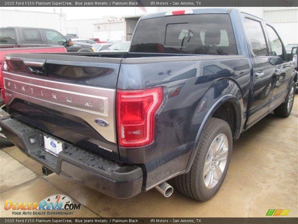 2015 Ford F150 Platinum SuperCrew Blue Jeans Metallic / Platinum Black Photo #31