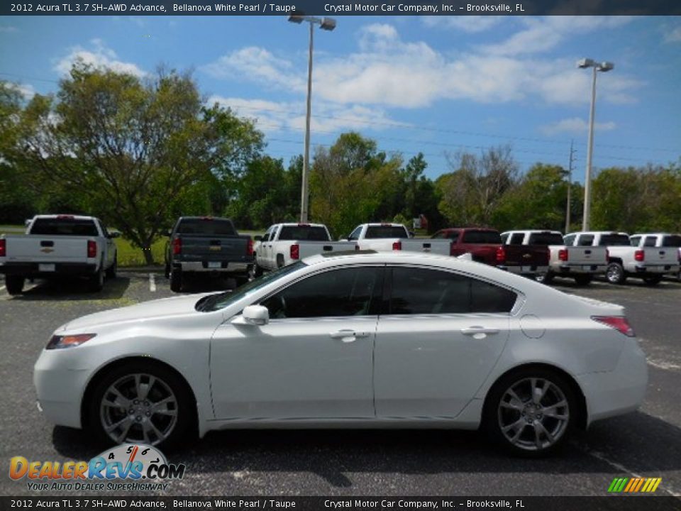 2012 Acura TL 3.7 SH-AWD Advance Bellanova White Pearl / Taupe Photo #2
