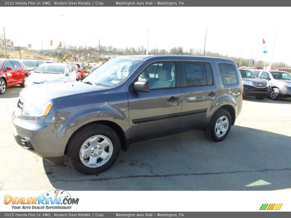 2015 Honda Pilot LX 4WD Modern Steel Metallic / Gray Photo #2