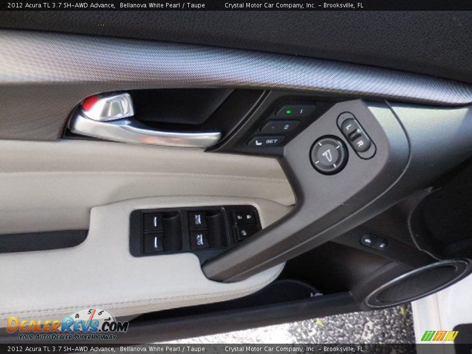 2012 Acura TL 3.7 SH-AWD Advance Bellanova White Pearl / Taupe Photo #17