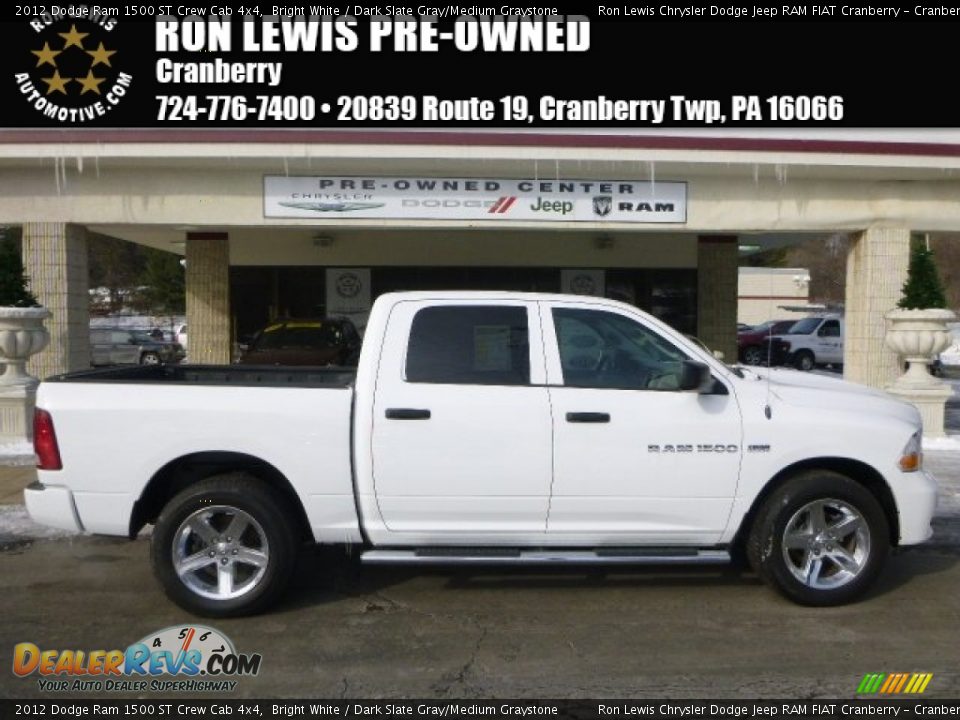 2012 Dodge Ram 1500 ST Crew Cab 4x4 Bright White / Dark Slate Gray/Medium Graystone Photo #1