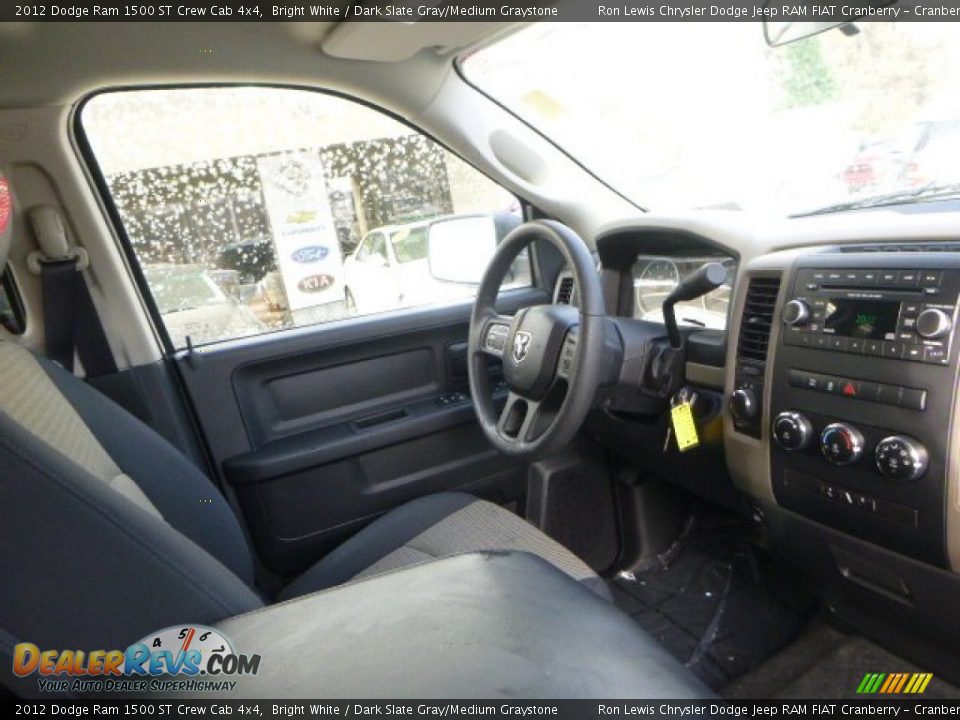 2012 Dodge Ram 1500 ST Crew Cab 4x4 Bright White / Dark Slate Gray/Medium Graystone Photo #12